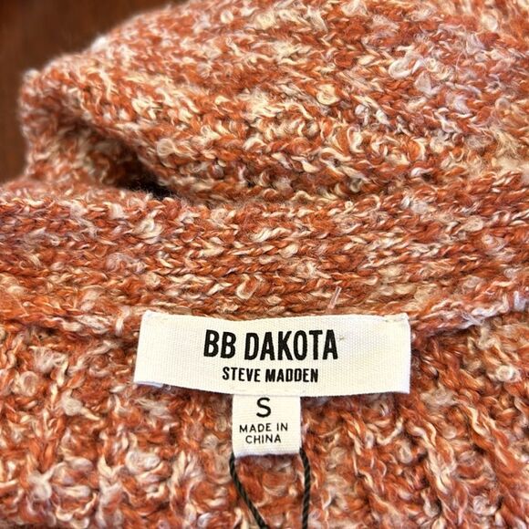 B B Dakota rust white long open pocketed cardigan Size S New - Picture 5 of 9